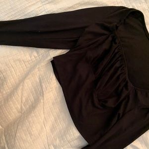 Black long sleeve crop with square neck cut out